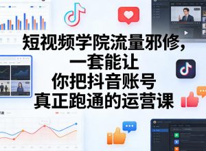 短视频学院流量邪修，一套能让你把抖音账号真正跑通的运营课-财虎网络科技