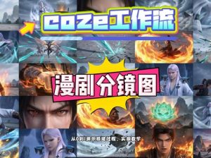 通过Coze工作流，制作《动漫分镜图》，两分钟制作完成25宫格分镜图，从0到1演示搭建过程，实操教学-财虎网络科技