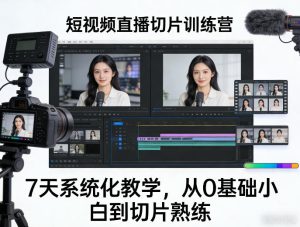 短视频直播切片训练营，7天系统化教学，从0基础小白到切片熟练-财虎网络科技