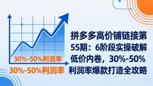 拼多多高价铺链接第55期：6阶段实操破解低价内卷，30%-50%利润率爆款打造全攻略-财虎网络科技