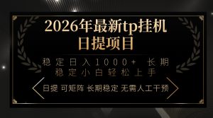 2026年最新tp挂机日提项目：稳定日入1000+小白轻松上手-财虎网络科技