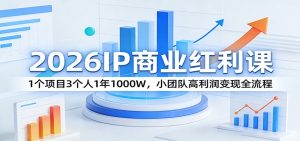 2026IP商业红利课：1个项目3个人1年1000W，小团队高利润变现全流程-财虎网络科技