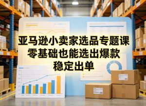 亚马逊小卖家选品专题课，零基础也能选出爆款，稳定出单-财虎网络科技