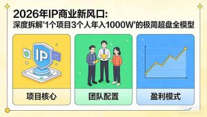 2026年IP商业新风口：深度拆解“1个项目3个人年入1000W”的极简超盘全模型-财虎网络科技