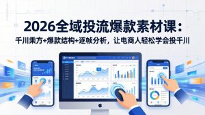 2026全域投流爆款素材课：千川乘方+爆款结构+逐帧分析，让电商人轻松学会投千川-财虎网络科技