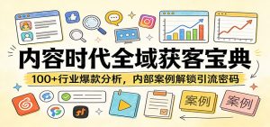 内容时代全域获客宝典：100+行业爆款分析，内部案例解锁引流密码-财虎网络科技