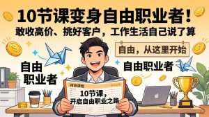 10 节课变身自由职业者！敢收高价、挑好客户，工作生活自己说了算-财虎网络科技