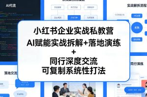 小红书企业实战私教营，AI赋能实战拆解+落地演练+同行深度交流，可复制系统性打法-财虎网络科技