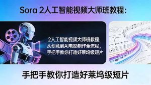 Sora 2人工智能视频大师班教程:从创意到AI电影制作全流程,手把手教你打造好莱坞级短片-财虎网络科技