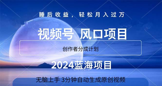 2024蓝海项目，3分钟自动生成视频，月入过万-财虎网络科技