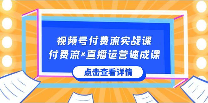 视频号付费流实战课，付费流×直播运营速成课，让你快速掌握视频号核心运营技能-财虎网络科技