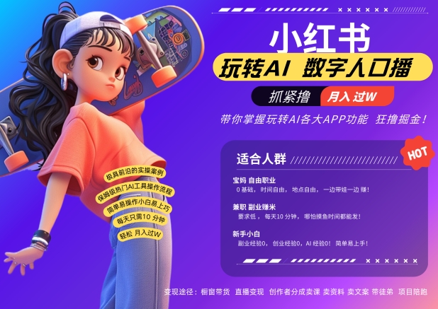 小红书数字人暴力起号，AI改写文案，再也不用费劲录口播，流量火爆月入破W轻松拿捏-财虎网络科技