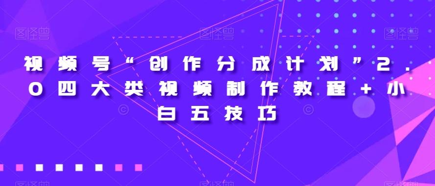 视频号“创作分成计划”2.0四大类视频制作教程+小白五技巧【揭秘】-财虎网络科技