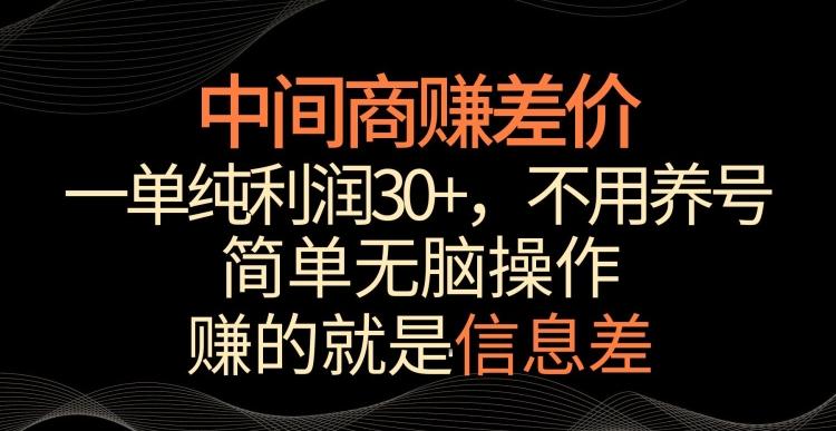 中间商赚差价，一单纯利润30+，简单无脑操作，赚的就是信息差，轻轻松松日入1000+【揭秘】-财虎网络科技