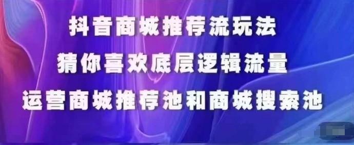 抖音商城运营课程，猜你喜欢入池商城搜索商城推荐人群标签覆盖-财虎网络科技