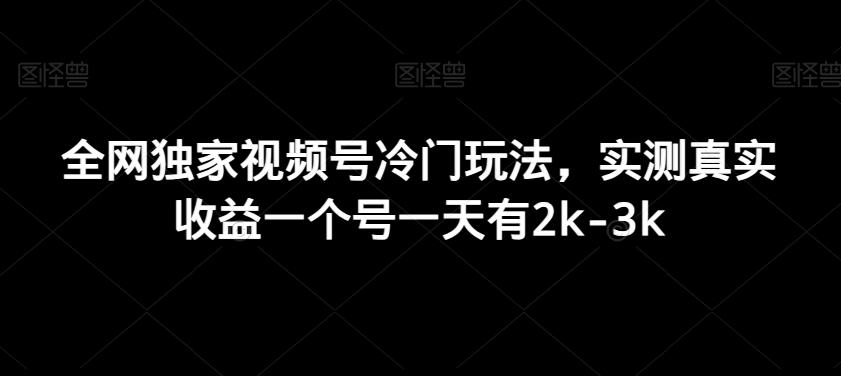 全网独家视频号冷门玩法，实测真实收益一个号一天有2k-3k-财虎网络科技