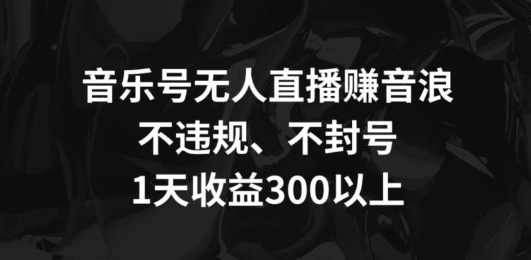 音乐号无人直播赚音浪，不违规、不封号，1天收益300+【揭秘】-财虎网络科技