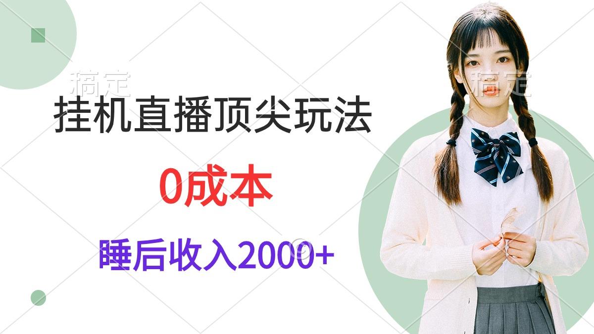 (9715期)挂机直播顶尖玩法，睡后日收入2000+、0成本，视频教学-财虎网络科技