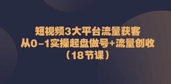 短视频3大平台流量获客：从0-1实操起盘做号+流量创收(18节课)-财虎网络科技