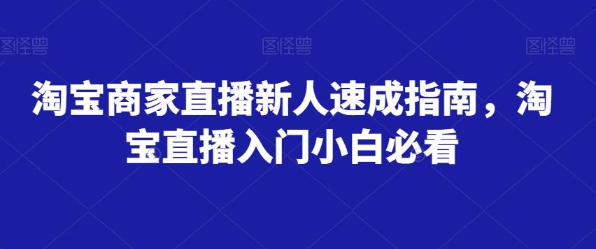 淘宝商家直播新人速成指南，淘宝直播入门小白必看-财虎网络科技