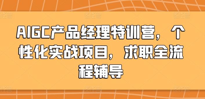AIGC产品经理特训营，个性化实战项目，求职全流程辅导-财虎网络科技