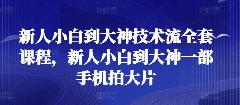 新人小白到大神技术流全套课程，新人小白到大神一部手机拍大片-财虎网络科技