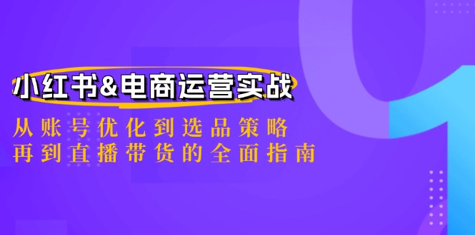 小红书&电商运营实战：从账号优化到选品策略，再到直播带货的全面指南-财虎网络科技