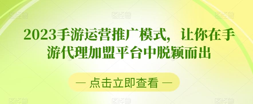 2023手游运营推广模式，让你在手游代理加盟平台中脱颖而出-财虎网络科技