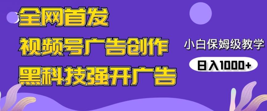 全网首发蝴蝶号广告创作，用AI做视频，黑科技强开广告，小白跟着做，日入1000+【揭秘】-财虎网络科技