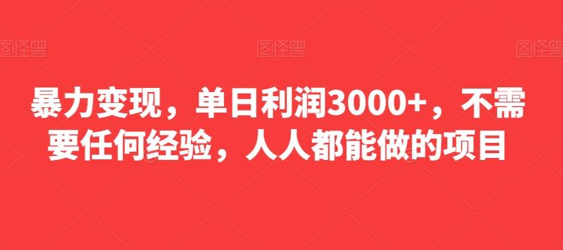 暴力变现，单日利润3000+，不需要任何经验，人人都能做的项目-财虎网络科技