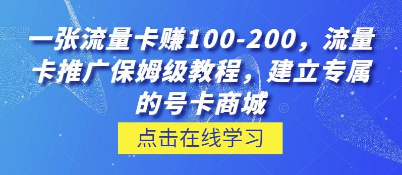 一张流量卡赚100-200，流量卡推广保姆级教程，建立专属的号卡商城-财虎网络科技