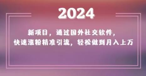2024新项目，通过国外社交软件，快速涨粉精准引流，轻松做到月入上万【揭秘】-财虎网络科技