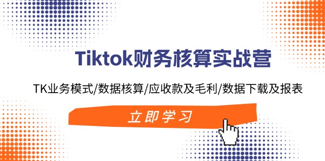 Tiktok财务核算实战营：TK业务模式/数据核算/应收款及毛利/数据下载及报表-财虎网络科技