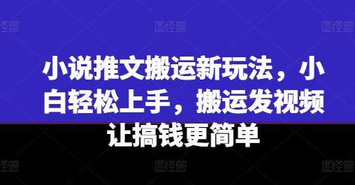 小说推文搬运新玩法，小白轻松上手，搬运发视频让搞钱更简单-财虎网络科技