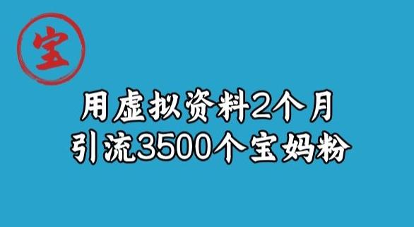 宝哥虚拟资料项目，2个月引流3500个宝妈粉-财虎网络科技