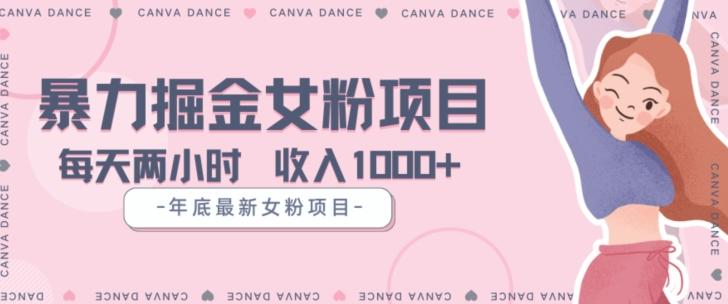 年底暴力女粉掘金项目5天变现1.5W+【揭秘】-财虎网络科技