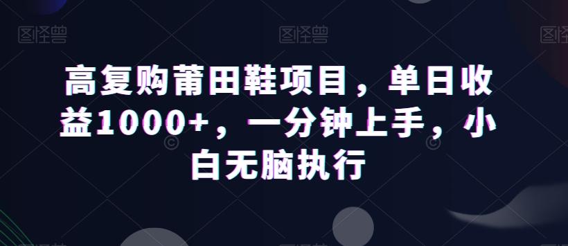 高复购莆田鞋项目，单日收益1000+，一分钟上手，小白无脑执行-财虎网络科技
