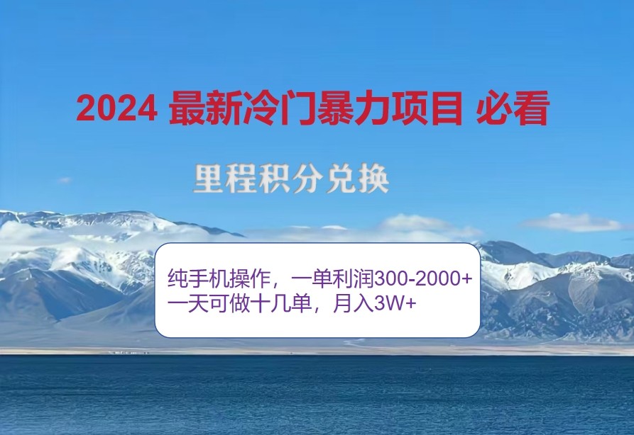 2024惊爆冷门暴利，里程积分最新玩法，高爆发期，一单300+—2000+-财虎网络科技