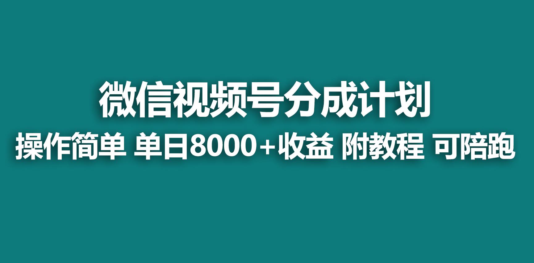 【蓝海项目】视频号分成计划,快速开通收益,单天爆单8000+,送玩法教程-财虎网络科技