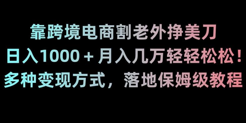 靠跨境电商割老外挣美刀，日入1000＋月入几万轻轻松松！多种变现方式，落地保姆级教程【揭秘】-财虎网络科技
