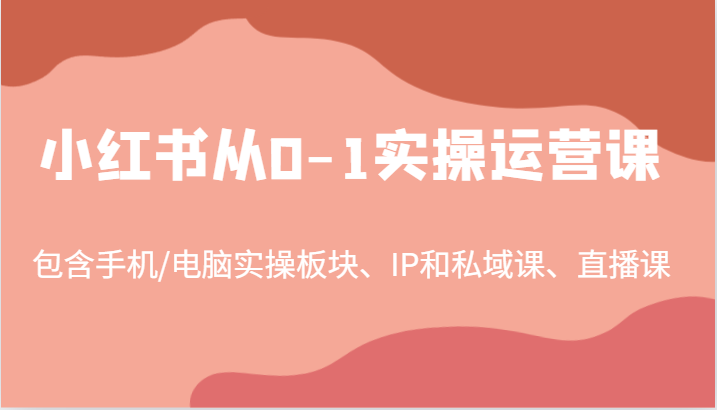 小红书从0-1实操运营课，包含手机/电脑实操板块、IP和私域课、直播课(97节)-财虎网络科技