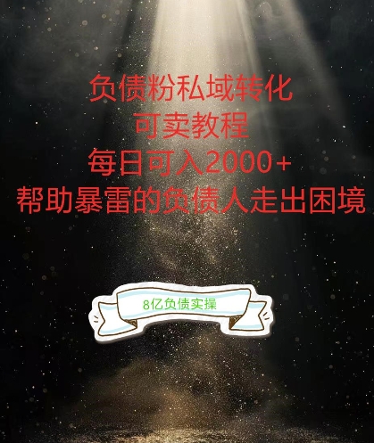 负债粉掘金计划，帮助负债者解决问题，债务规划，债务重组，最好的变现方式【揭秘】-财虎网络科技