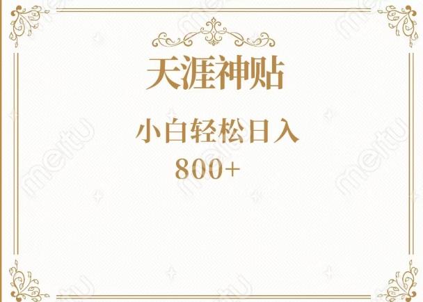 神级项目！天涯神贴再现江湖！小白轻松入手，三个月变现10w+-财虎网络科技