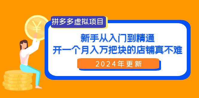 (9744期)拼多多虚拟项目：入门到精通，开一个月入万把块的店铺 真不难(24年更新)-财虎网络科技