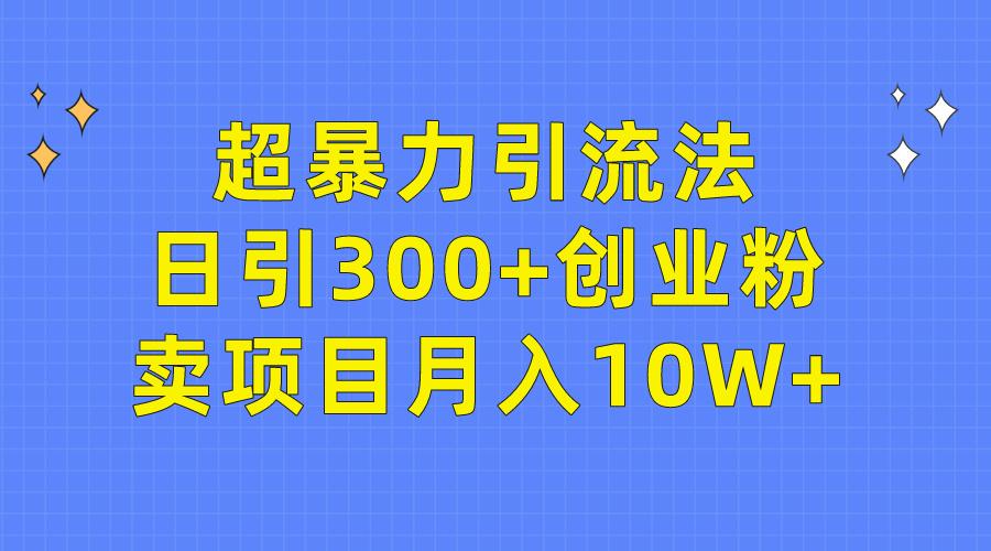 (9954期)超暴力引流法,日引300+创业粉,卖项目月入10W+-财虎网络科技