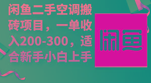 (9539期)闲鱼二手空调搬砖项目，一单收入200-300，适合新手小白上手-财虎网络科技