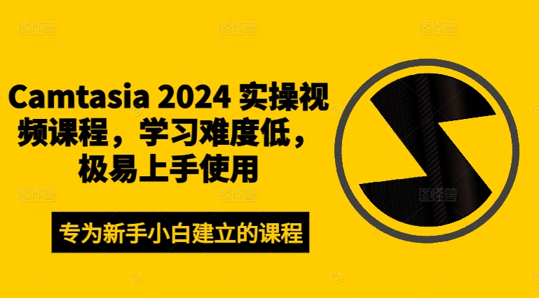 Camtasia 2024 实操视频课程，学习难度低，极易上手使用-财虎网络科技