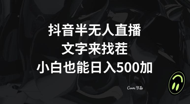 抖音半无人直播，文字来找茬小游戏，每天收益500+【揭秘】-财虎网络科技
