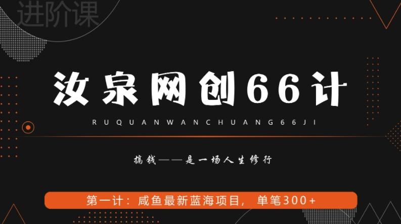 汝泉网创66计之第1计：闲鱼长期稳定项目，单笔变现300+-财虎网络科技