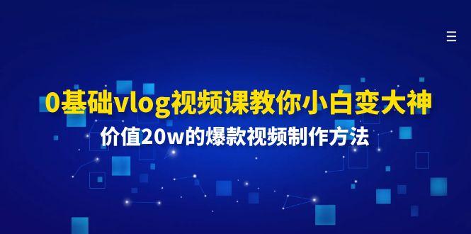 0基础vlog视频课教你小白变大神:价值20w的爆款视频制作方法-财虎网络科技